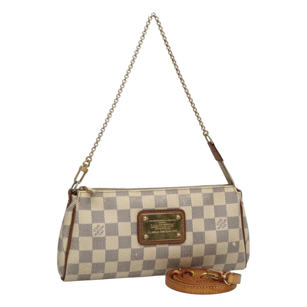 LOUIS VUITTON Damier Azur Eva Shoulder Bag 2way N55214 LV Auth 114329