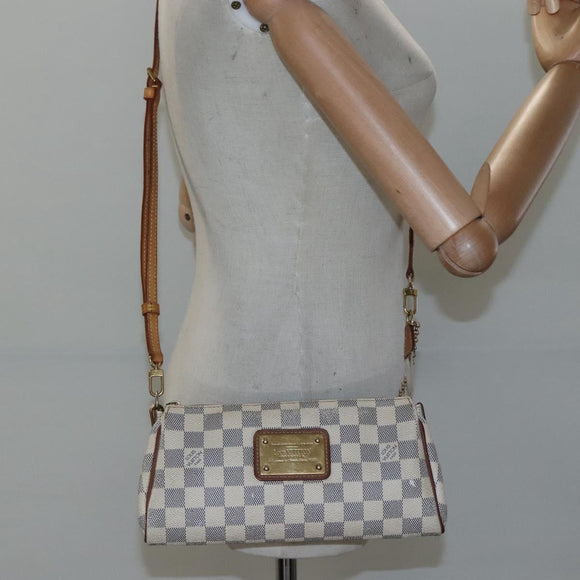 LOUIS VUITTON Damier Azur Eva Shoulder Bag 2way N55214 LV Auth 114329