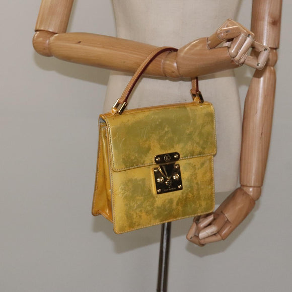 LOUIS VUITTON Monogram Vernis Spring Street Hand Bag Gris M91029 LV Auth 114335