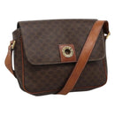 CELINE Macadam Canvas Shoulder Bag PVC Brown Gold Auth 114341-1