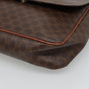 CELINE Macadam Canvas Shoulder Bag PVC Brown Gold Auth 114341-9