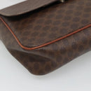 CELINE Macadam Canvas Shoulder Bag PVC Brown Gold Auth 114341-14