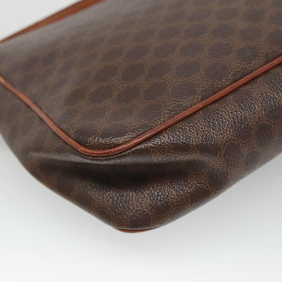 CELINE Macadam Canvas Shoulder Bag PVC Brown Gold Auth 114341