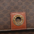 CELINE Macadam Canvas Shoulder Bag PVC Brown Gold Auth 114341-17