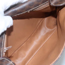 CELINE Macadam Canvas Shoulder Bag PVC Brown Gold Auth 114341-10