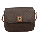 CELINE Macadam Canvas Shoulder Bag PVC Brown Gold Auth 114341-13