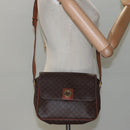 CELINE Macadam Canvas Shoulder Bag PVC Brown Gold Auth 114341-20
