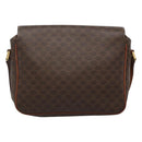 CELINE Macadam Canvas Shoulder Bag PVC Brown Gold Auth 114341-2