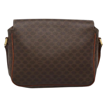 CELINE Macadam Canvas Shoulder Bag PVC Brown Gold Auth 114341 - 0