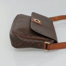 CELINE Macadam Canvas Shoulder Bag PVC Brown Gold Auth 114341-3