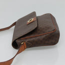 CELINE Macadam Canvas Shoulder Bag PVC Brown Gold Auth 114341-4