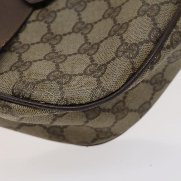GUCCI GG Supreme Shoulder Bag PVC Leather Beige Green Red Auth 114357