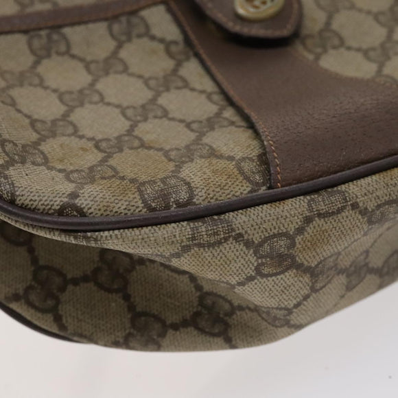GUCCI GG Supreme Shoulder Bag PVC Leather Beige Green Red Auth 114357