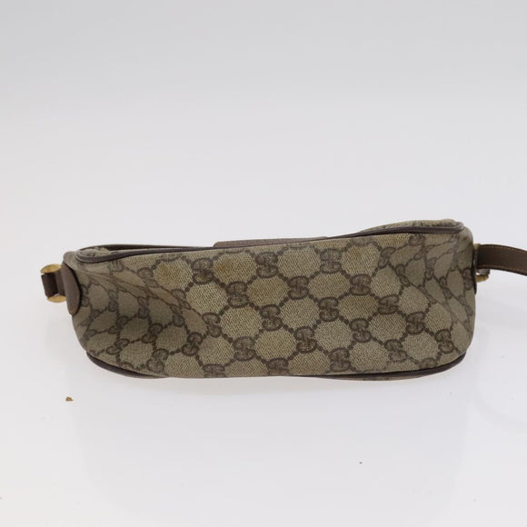 GUCCI GG Supreme Shoulder Bag PVC Leather Beige Green Red Auth 114357