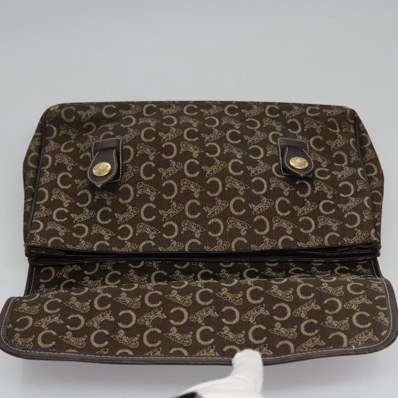 CELINE C Sulky Hand Bag Canvas Brown Auth 114369