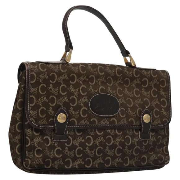 CELINE C Sulky Hand Bag Canvas Brown Auth 114369