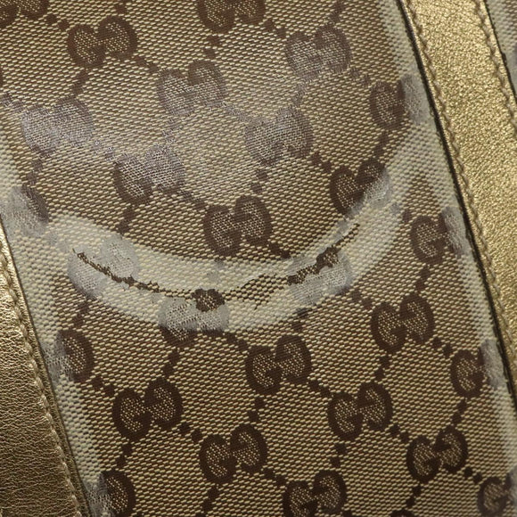 GUCCI GG Crystal Boston Bag Beige 193603 Auth 114377