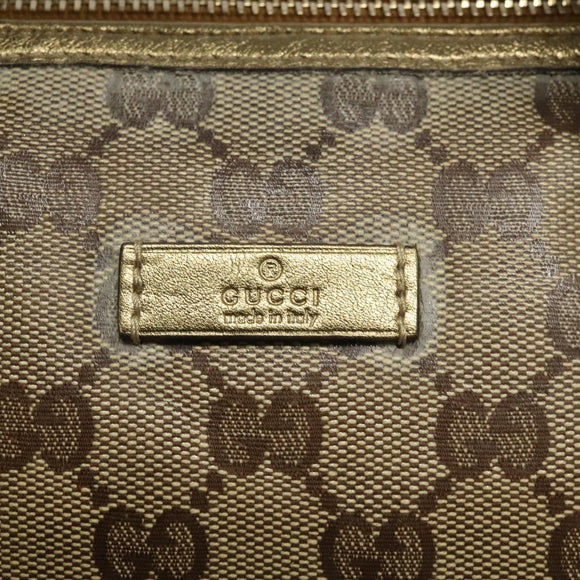 GUCCI GG Crystal Boston Bag Beige 193603 Auth 114377