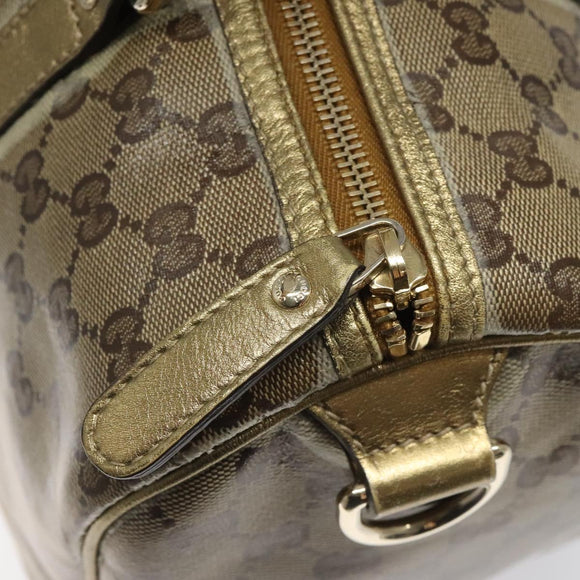 GUCCI GG Crystal Boston Bag Beige 193603 Auth 114377