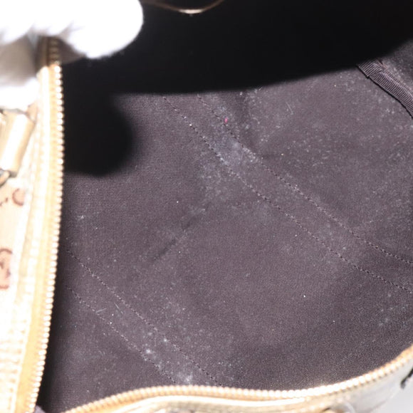 GUCCI GG Crystal Boston Bag Beige 193603 Auth 114377