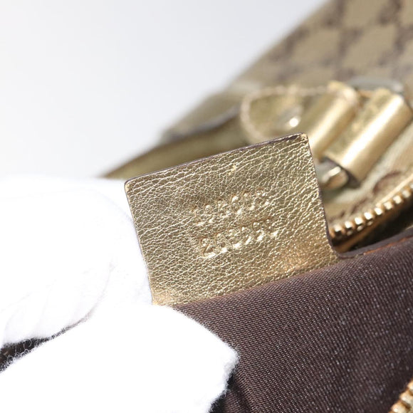 GUCCI GG Crystal Boston Bag Beige 193603 Auth 114377