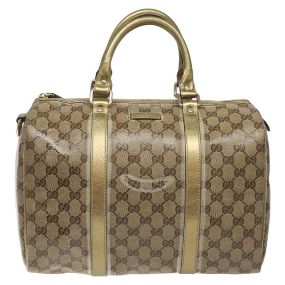 GUCCI GG Crystal Boston Bag Beige 193603 Auth 114377