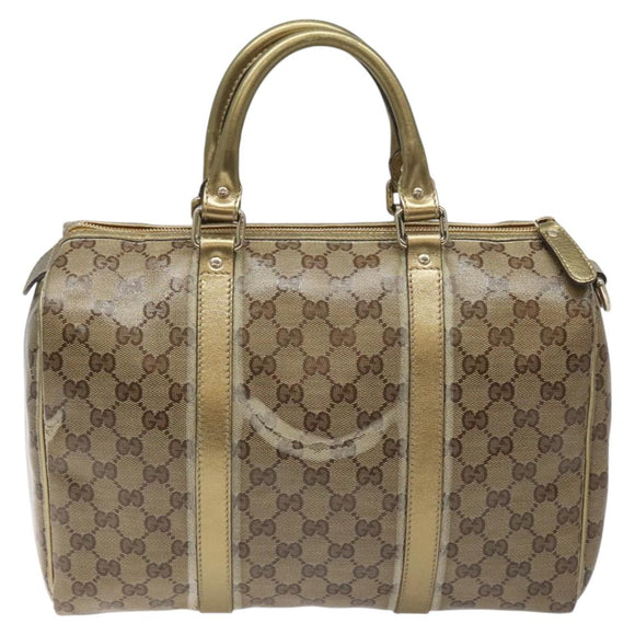 GUCCI GG Crystal Boston Bag Beige 193603 Auth 114377