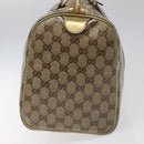 GUCCI GG Crystal Boston Bag Beige 193603 Auth 114377-4