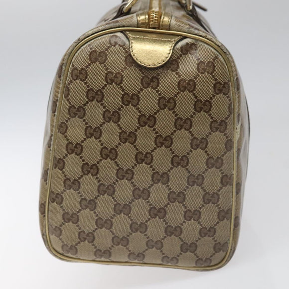 GUCCI GG Crystal Boston Bag Beige 193603 Auth 114377