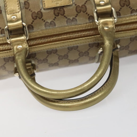 GUCCI GG Crystal Boston Bag Beige 193603 Auth 114377