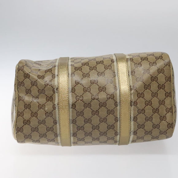 GUCCI GG Crystal Boston Bag Beige 193603 Auth 114377