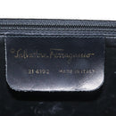 Salvatore Ferragamo Gancini Hand Bag Leather White Gold Auth 114378-12