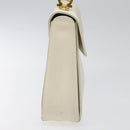 Salvatore Ferragamo Gancini Hand Bag Leather White Gold Auth 114378-4