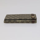 GUCCI GG Canvas Wallet Leather 5 Set Beige Black yellow Auth 114398-12