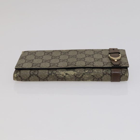 GUCCI GG Canvas Wallet Leather 5 Set Beige Black yellow Auth 114398