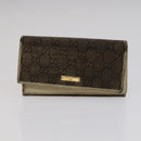 GUCCI GG Canvas Wallet Leather 5 Set Beige Black yellow Auth 114398-15