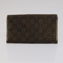 GUCCI GG Canvas Wallet Leather 5 Set Beige Black yellow Auth 114398-16