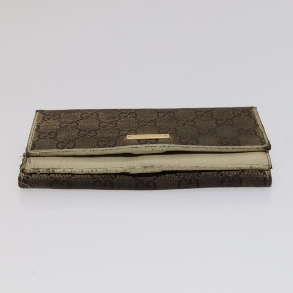 GUCCI GG Canvas Wallet Leather 5 Set Beige Black yellow Auth 114398