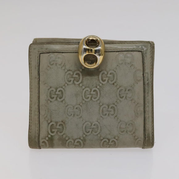 GUCCI GG Canvas Wallet Leather 5 Set Beige Black yellow Auth 114398