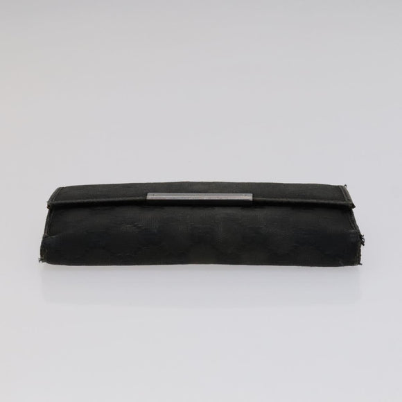 GUCCI GG Canvas Wallet Leather 5 Set Beige Black yellow Auth 114398