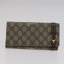 GUCCI GG Canvas Wallet Leather 5 Set Beige Black yellow Auth 114398-9