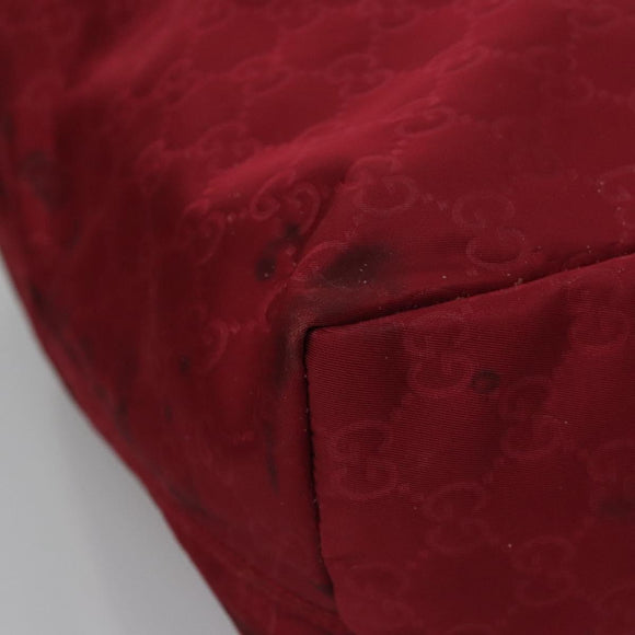 GUCCI GG Canvas Tote Bag Nylon Red 282439 Auth 114411