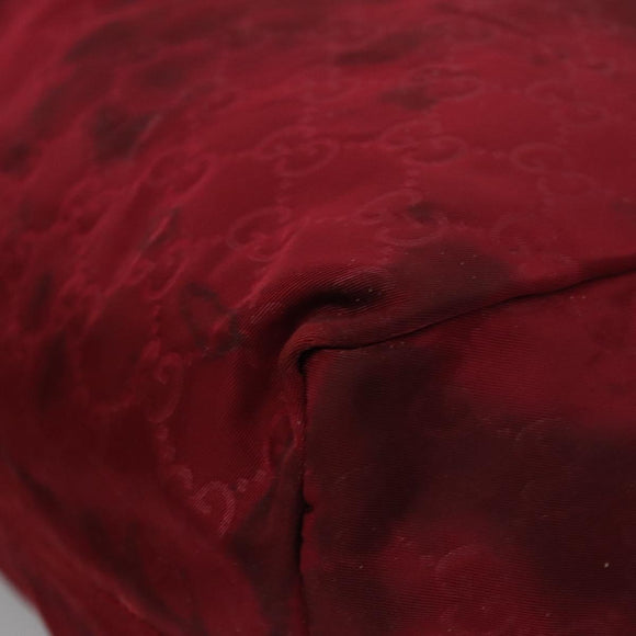 GUCCI GG Canvas Tote Bag Nylon Red 282439 Auth 114411