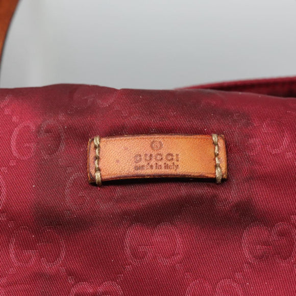 GUCCI GG Canvas Tote Bag Nylon Red 282439 Auth 114411