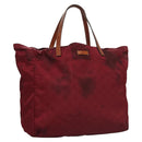 GUCCI GG Canvas Tote Bag Nylon Red 282439 Auth 114411-1