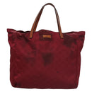 GUCCI GG Canvas Tote Bag Nylon Red 282439 Auth 114411-13