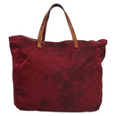 GUCCI GG Canvas Tote Bag Nylon Red 282439 Auth 114411-2