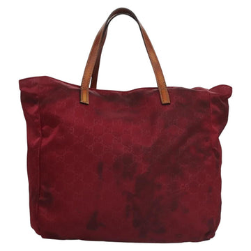 GUCCI GG Canvas Tote Bag Nylon Red 282439 Auth 114411 - 0