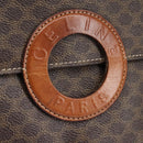 CELINE Macadam Canvas Shoulder Bag PVC Brown Gold Auth 114415-17