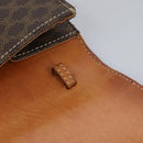 CELINE Macadam Canvas Shoulder Bag PVC Brown Gold Auth 114415-18